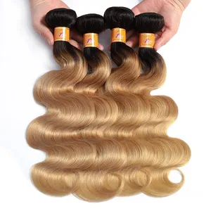 Wholesale Ombre 1b/27# Body Wave Vendors Raw Virgin Hair Bundles, Woman Hair Virgin Brazilian Hair