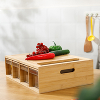 Planche à découper multifonctionnelle en bambou avec plateau de rangement, ustensile de cuisine rectangulaire durable pour restaurants