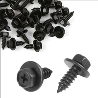 Nouvelles vis auto-taraudeuses noires à bride hexagonale en plastique et métal pour carrosserie automobile, pare-chocs, capot moteur, remplacement universel pour véhicules