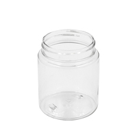 Bouteille en plastique PET ronde de 150 ml à large ouverture avec un bouchon de sécurité double couche noir, adaptée au stockage de fleurs séchées et de tisanes
