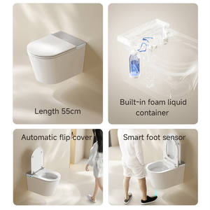Capteur de pied à retournement automatique de la température auto-ajustable de luxe, rinçage intelligent mural, siège de toilette intelligent, toilette suspendue au mur avec réservoir - Product Image 2