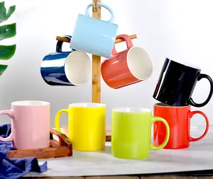 Tasse en céramique avec Logo personnalisé, 12 Oz, couleurs assorties, vente en gros, livraison gratuite