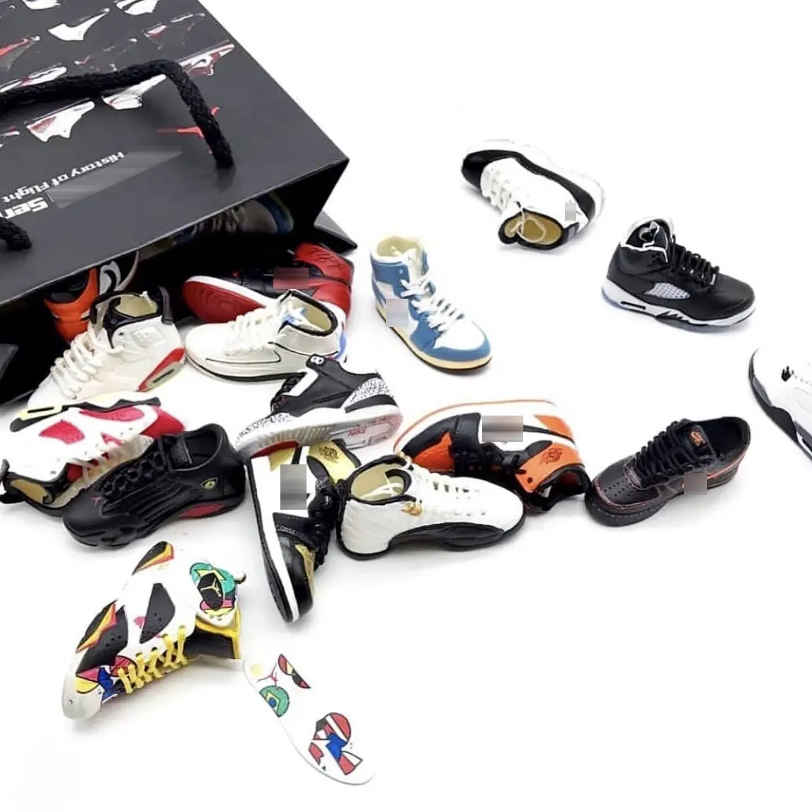 Jordan chaveiros, caixas e sacos de tênis de metal 3d, chaveiro, sapato, jordan 4, acessórios