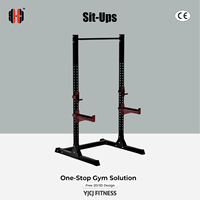 Soporte Ajustable para Sentadillas y Abdominales, con Postes Dobles, Ganchos de Barra Multinivel, Soportes de Seguridad y Base Reforzada para Uso Comercial