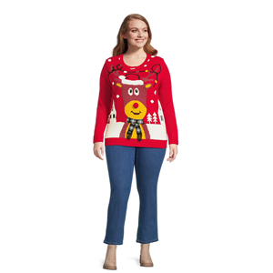 Custom Christmas Printed Pullover <strong>Top</strong> <strong>for</strong> <strong>Women</strong> Casual Plus Size Knit Sweater Fashionable Round-Neck Winter <strong>Xmas</strong> Sweater - Product Image 5