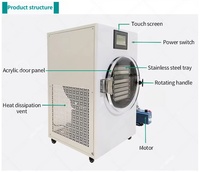 Commerciële huishoudelijke vriesdroogmachine met vacuümpomp, 8 roestvrijstalen trays, touchscreen, lyofilisator voor voedsel