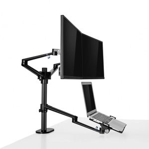 Dual Monitor Holder Aluminum Desktop Stand for 17-32 Inch Monitors 12-17 Inch Laptop Full Motion Triple Monitor 90 Degrees New - Product Image 5