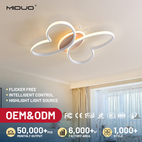 Plafonnier LED intelligent moderne et élégant, de haute qualité, avec télécommande, en aluminium et fer, en forme de papillon, pour chambre d'enfant, à intensité variable