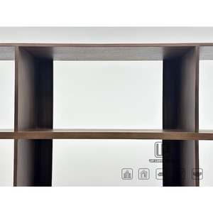 Mueble de Madera Rectangular Marrón para Exhibición de Vino, Moderno, para Sala de Estar u Oficina, Suministro Directo de Fábrica Foshan - Product Image 3