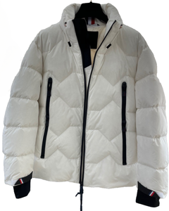 Chaqueta Acolchada con Diseño de Bloques de Color, Cuello Alto, Cálida, Aislante, con Detalles de Rayas, Estilo Casual para Clima Frío - Product Image 1