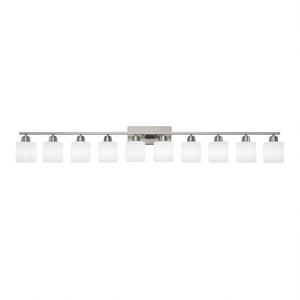Applique murale moderne pour salle de bain, 10 lumières, nickel, LED, lampe de miroir, blanc chaud, abat-jour en verre pour chambre et salon - Product Image 1