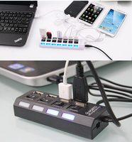 Sakelar USB 2.0 HUB 4-Port, antarmuka Transfer Data murah untuk komputer dengan kemasan kotak