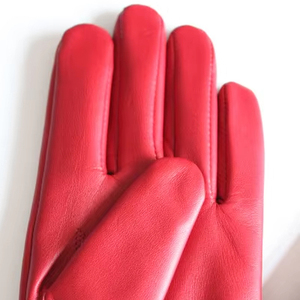 Femmes Nouvelle Mode Véritable Peau d'Agneau Shell Bemberg Doublé Blanc Passepoil <span class=keywords><strong>Ceinture</strong></span> Vérifié <span class=keywords><strong>Porte</strong></span> Extérieure Robe Quotidienne Gants en Cuir Main - Product Image 4