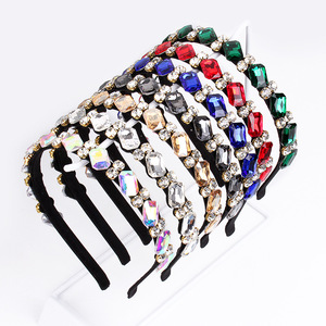 Diadema de cristal Hua Liyu para mujer, accesorio artístico retro multicolor con diamantes de imitación para el cabello, tocado FG0142 - Product Image 2