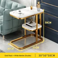 Table d'appoint moderne à un seul niveau avec pieds en métal pour salon, salle à manger, cuisine, maison, villa - Table console de luxe