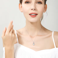 Pendentif papillon en argent sterling 925 avec perle imitation et zircon cubique, chaîne en boîte, bijoux fins