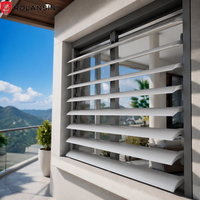 Persianas Modernas Personalizadas Rolansini, Contraventanas de Aluminio, Marco de Aluminio, Ventanas con Contraventanas Fijas para Casa, Apertura Vertical