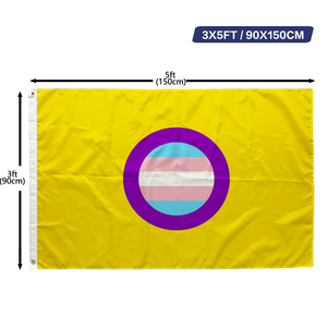 ธง LGBTQ+ ซีรีส์ธงแห่งความภาคภูมิใจ พิมพ์ด้านเดียว ขนาด 3x5 ฟุต 90x150 ซม. ธงแห่งความภาคภูมิใจของคนทรานส์และอินเตอร์เซ็กซ์ - Product Image 1