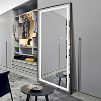 Miroir sur pied pleine longueur avec double cadre doré crème pour salon de luxe, chambre à coucher, entrée, décoration intérieure – Vente directe usine