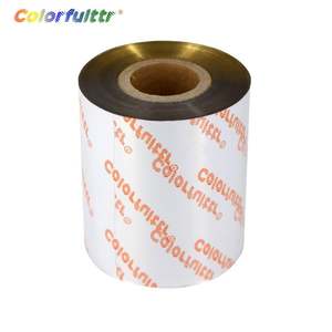 ริบบิ้นถ่ายโอนความร้อนสีทองด้าน/เงา กว้าง 30 มม. - 110 มม. ยาว 70 - 300 ม. ชนิดเรซิ่นสำหรับพิมพ์บนผ้าและป้ายผ้าซาติน - Product Image 2