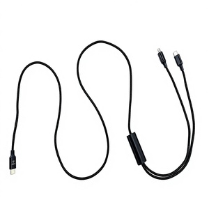 Câble USB-C tressé 2-en-1 60W multifonction à <span class=keywords><strong>prix</strong></span> abordable pour transfert de données pour smartphone et ordinateur portable - Product Image 1