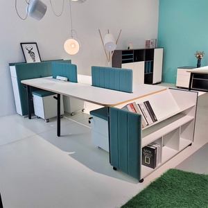 Estación de Trabajo Modular para 6 Personas, Escritorio de Oficina, Cubículos para Reuniones y Mesa Compartida para el Hogar o Hospital, Estilo de Diseño Moderno - Product Image 6