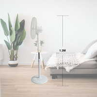 Ventilateur solaire rechargeable de 16 pouces à 3 vitesses avec télécommande et lumières, ventilateurs solaires d'extérieur multi-ajustables