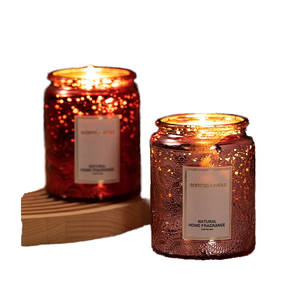 Velas Aromáticas Redondas de Cera de Soya Románticas, en Frascos de Vidrio con Relieve Delicado, Regalo de Lujo para Bodas, Acción de Gracias y Navidad - Product Image 1