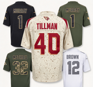 Maillot de football des Cardinals d'Arizona Murray # 1 Tillman # 40 Mathieu # 32 Marron # 12 maillots de football américain pour hommes - Product Image 1