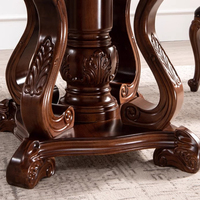 Ensemble de cuisine de haute qualité en cuir de vachette personnaliser Table à manger et chaises en bois de caoutchouc rétractables rotatives extensibles