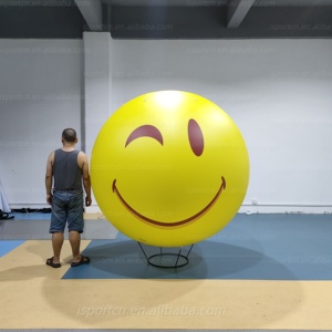 Ballon gonflable géant en PVC hermétique de 1m, 2m, 3m, motif visage souriant, pour jeux sportifs, fêtes à thème et scènes - Product Image 2