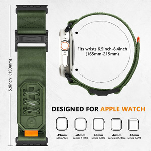 Nueva <span class=keywords><strong>Correa</strong></span> de Reloj de Nailon Trenzado con Hebilla Reforzada para <span class=keywords><strong>Apple</strong></span> <span class=keywords><strong>Watch</strong></span> Series 7-S10/S11, <span class=keywords><strong>Correa</strong></span> de Repuesto Universal - Product Image 3