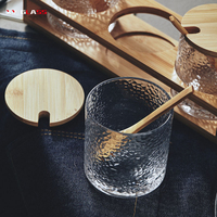 Cadeau de noël petit ensemble de pots à thé et sucre en verre Borosilicate avec couvercle en bambou