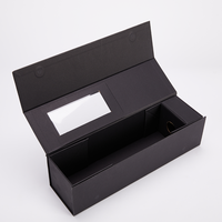 Boîte cadeau en papier pliable de luxe avec logo personnalisé, pelliculage mat, couvercle magnétique, pour bouteille de vin rouge, vodka ou whisky