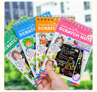 Yuglow Kinder DIY Regenbogen-Kratzkunst-Buch-Set Kreatives Graffiti-Zeichenbuch Kunst-Bastelset für Kindergartenkinder