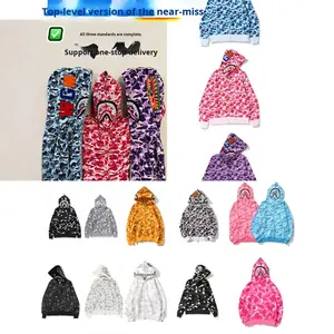 Nuova <span class=keywords><strong>Felpa</strong></span> con Cappuccio e Zip Camouflage Squalo 2026 di Alta Qualità, 100% Cotone, Streetwear da <span class=keywords><strong>Uomo</strong></span> - Product Image 5