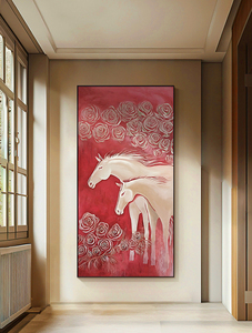 Vertical Corridor Corridor Mural Red Abstract Porch Decorative <strong>Painting</strong> White <strong>Horse</strong> Door Hanging <strong>Painting</strong> - Product Image 5