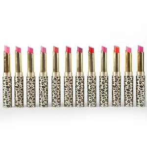 Long Lasting vegan matte creamy Waterproof Private Label Pink Leopard Print Lipstick