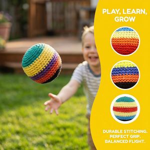 Pelota de Crochet Hecha a Mano - Paquete de 3 Pelotas de Algodón Tejido Resistentes para Juegos de Estilo, Malabares, Trucos y Juegos al Aire Libre - Product Image 5