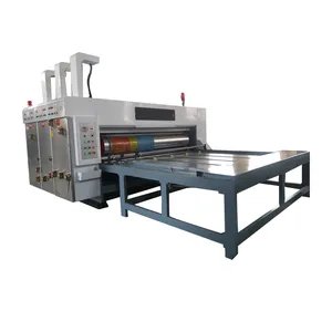 Kotak karton Semi otomatis mesin cetak die cutting kardus bergelombang 1-4 warna printer mesin putar slot untuk dijual