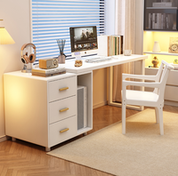 Bureau d'ordinateur en bois massif avec tiroirs et rangement pour tour PC, table d'étude réversible pour bureau à domicile, vente en gros pour chambre et appartement
