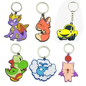 Wholesale Factory Kawaii Keychains Rubber Key Chains Low Price PVC Soft Plastic Custom Keychain