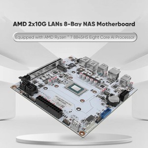 Placa base NAS 2x10G LAN de 8 bahías <span class=keywords><strong>AMD</strong></span> R7 8845HS USB4 2*2 a 8 * SATA 2xNVMe PCIEX16 2xDDR5 17x17 placa base Mini ITX Firewall - Product Image 6