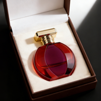 Vente en gros d'usine, flacons de parfum ronds plats personnalisés pour femmes, 50 ml, flacon de parfum vide élégant et luxueux avec boîte, haute qualité