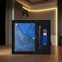 Ensemble de cahiers d'affaires en cuir PU personnalisés avec impression de logo-Bloc-notes de poche portable Cadeau d'entreprise 250294-A