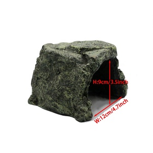 Décoration en résine pour <span class=keywords><strong>habitat</strong></span> : cachette pour lézards, araignées, tortues, maison pour crabes, cachette pour reptiles, grotte en forme de roche - Product Image 2