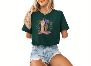 T-shirt per la Giornata internazionale della donna, per donna, manica corta, stampa floreale, girocollo casual, 100% cotone, abbigliamento primaverile ed estivo - Product Image 1