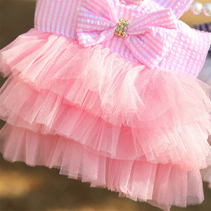 Vestido <span class=keywords><strong>de</strong></span> malla a rayas con lazo para <span class=keywords><strong>perros</strong></span> y gatos, falda <span class=keywords><strong>de</strong></span> princesa pequeña/medianas para <span class=keywords><strong>cachorros</strong></span> - Product Image 5