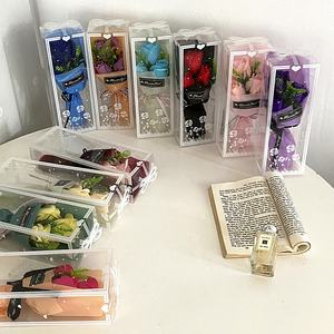 Ramo Pequeño Hecho a Mano de Rosas y <span class=keywords><strong>Claveles</strong></span>, Caja de Regalo de Jabón para el Día de San Valentín, Día del Maestro, Navidad, Compra al por Mayor de 3 Ramos, Flores Artificiales - Product Image 4