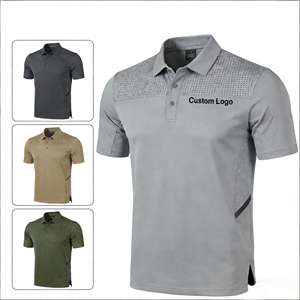 Chemise de golf décontractée pour homme en polyester tricoté de haute qualité, imprimée, respirante, ODM, à manches courtes, grande taille, avec col à logo personnalisé - Product Image 1